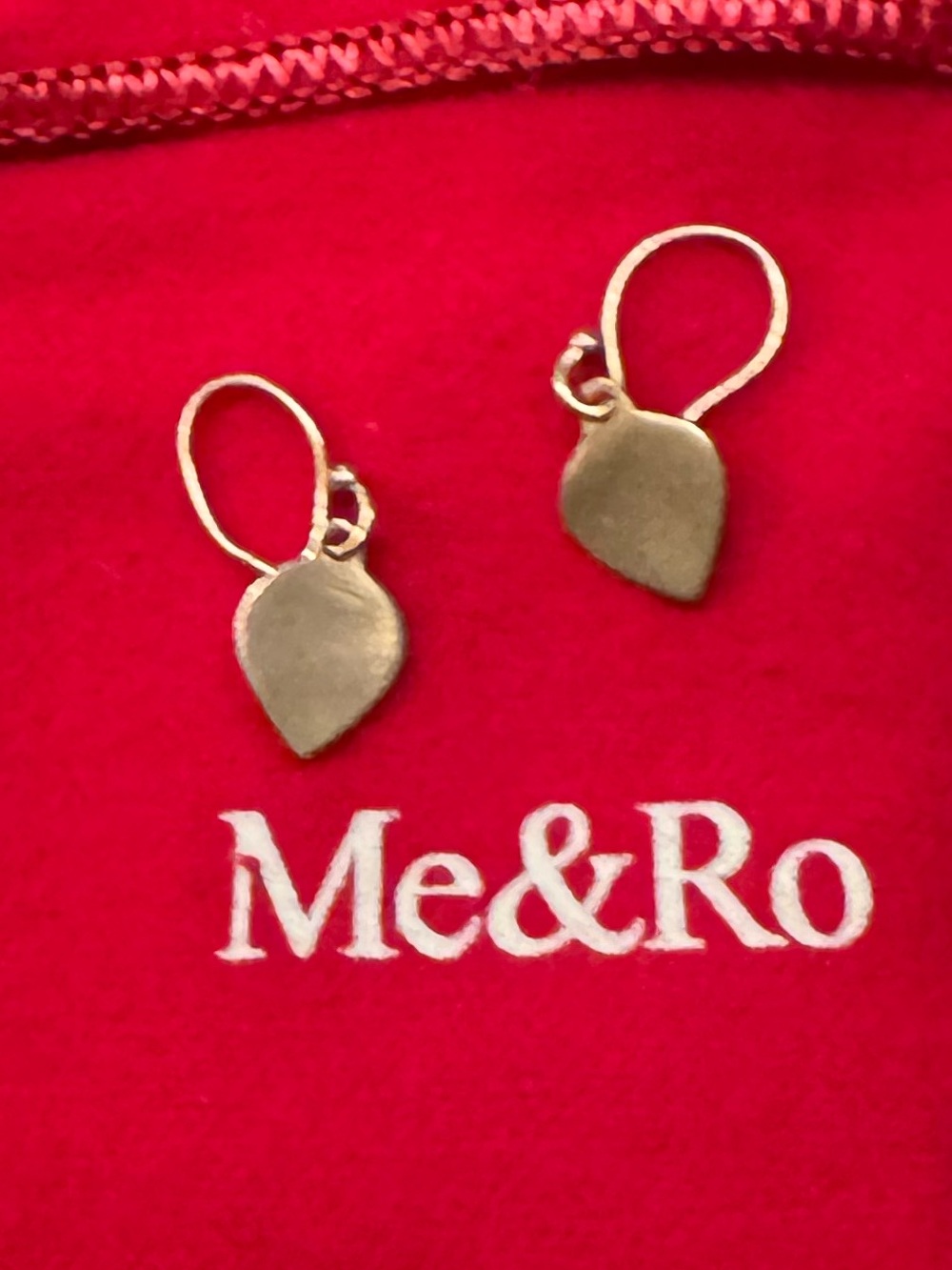 Me&Ro 14k/10k Gold Small Flat Lotus Petal Earrings Vintage Rare